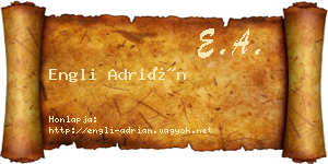 Engli Adrián névjegykártya
